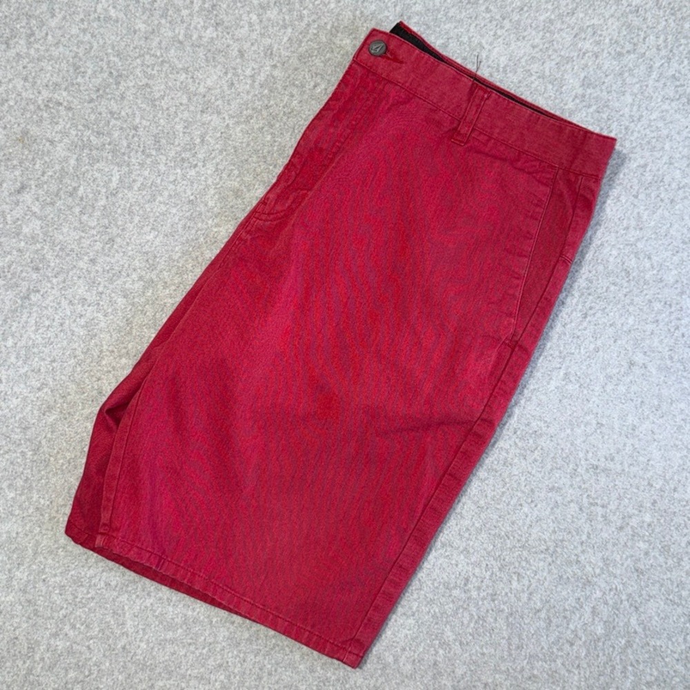 Volcom Vmonty Shorts Mens 38 Red Chino Skate A09313S2 - Picture 13 of 14